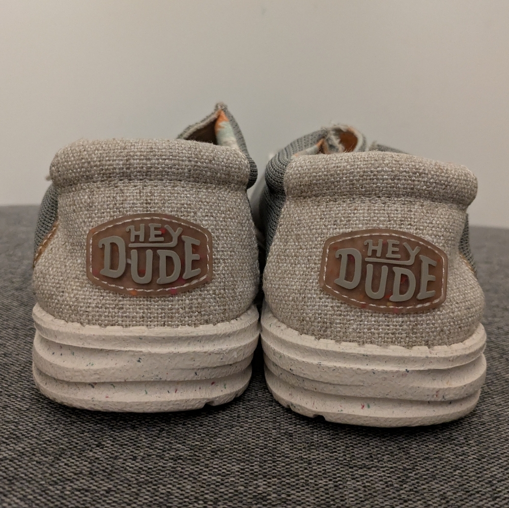 Hey Dude Wally Knit Cobblestone Men's Casual Gray White Shoes - Picture 5 of 16